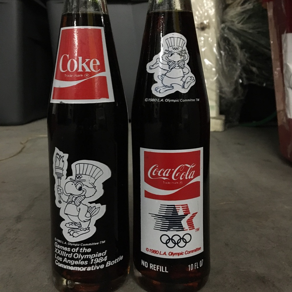 Original Coca Cola bottles from the 1984 Olympics